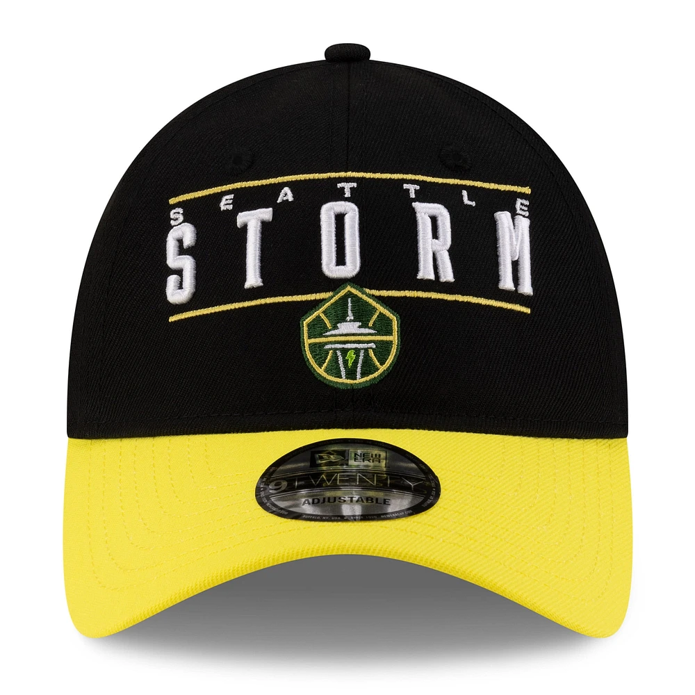 Unisex New Era Black/Yellow Seattle Storm 2025 WNBA Draft 9TWENTY Adjustable Hat