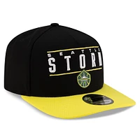 Unisex New Era Black/Yellow Seattle Storm 2025 WNBA Draft A-Frame 9FIFTY Snapback Hat