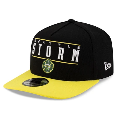 Unisex New Era Black/Yellow Seattle Storm 2025 WNBA Draft A-Frame 9FIFTY Snapback Hat