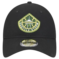 Casquette réglable unisexe New Era noire Seattle Storm Core Logo 9TWENTY