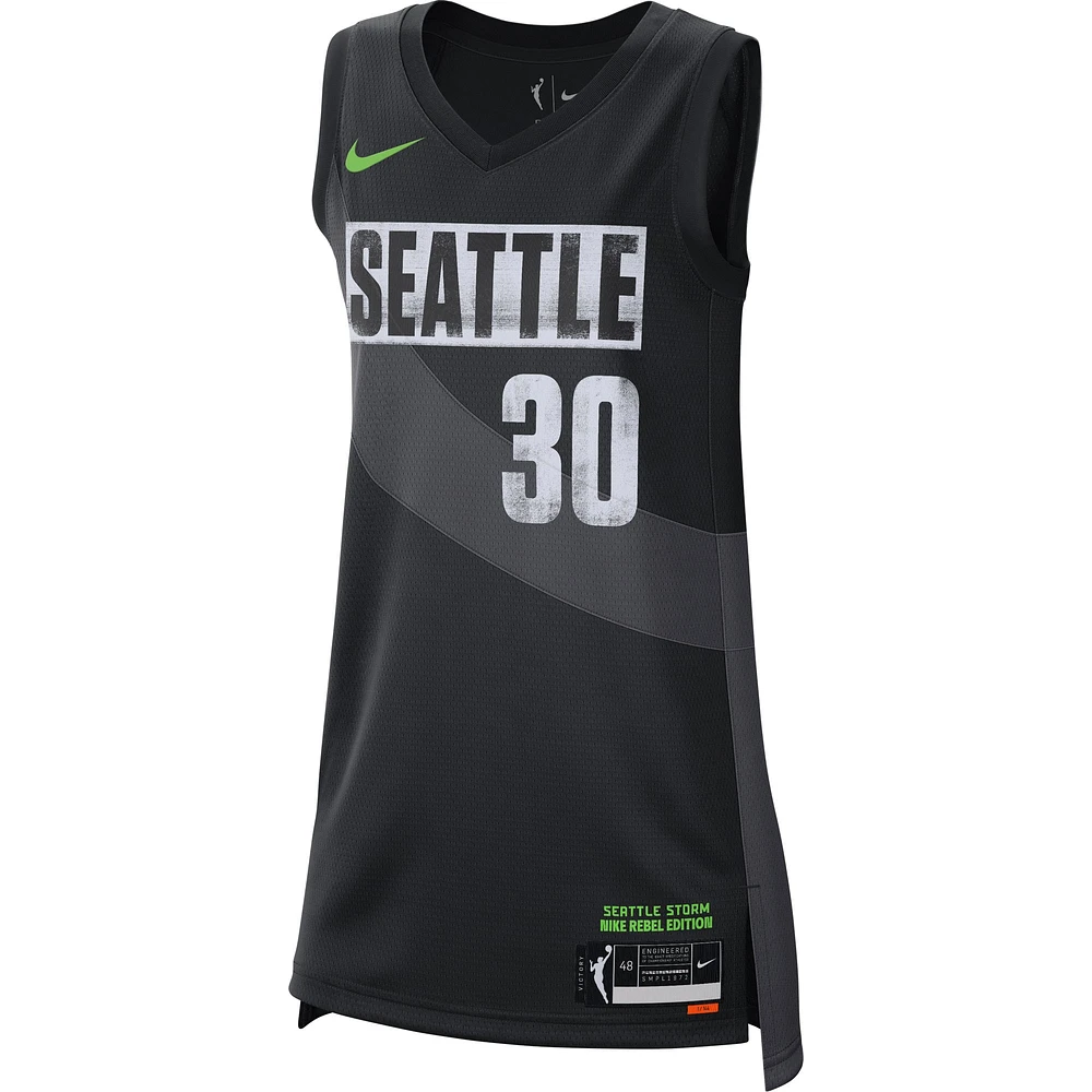 Maillot de joueur Nike Breanna Stewart, noir, Seattle Storm Rebel Edition Victory, unisexe