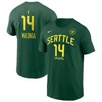 T-shirt Nike unisexe vert Dominique Malonga Seattle Storm 2025 WNBA Draft nom et numéro
