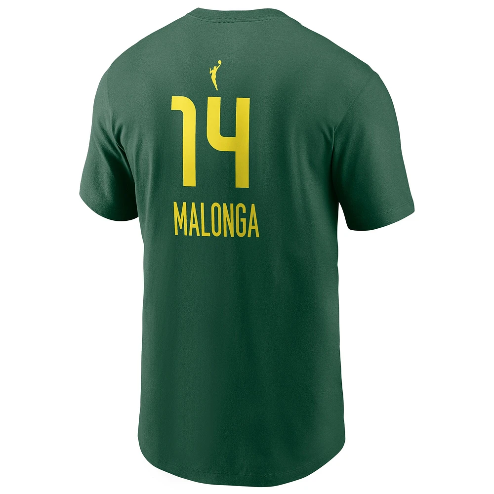T-shirt Nike unisexe vert Dominique Malonga Seattle Storm 2025 WNBA Draft nom et numéro