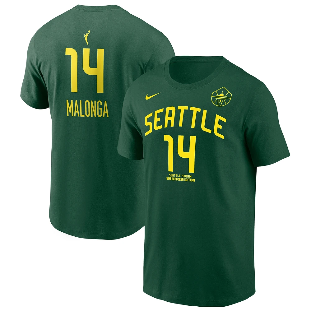 T-shirt Nike unisexe vert Dominique Malonga Seattle Storm 2025 WNBA Draft nom et numéro