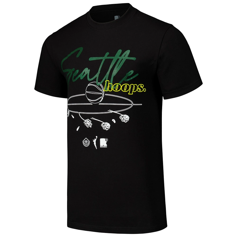 Unisex round21 Black Seattle Storm Home Court T-Shirt