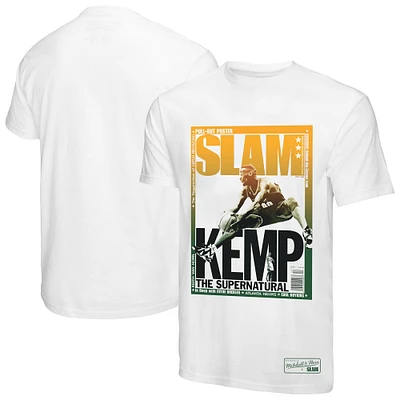 Men's Mitchell & Ness Shawn Kemp White Seattle SuperSonics SLAM Gradient T-Shirt