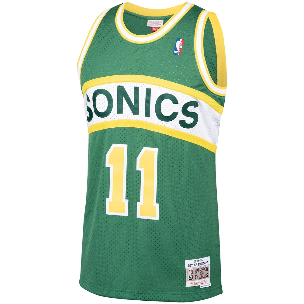 Men's Mitchell & Ness Detlef Schrempf Green Seattle SuperSonics / Hardwood Classics Swingman Jersey