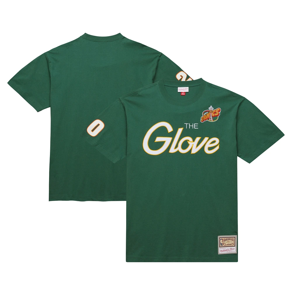 Men's Mitchell & Ness Gary Payton Green Seattle SuperSonics Premium Nickname T-Shirt