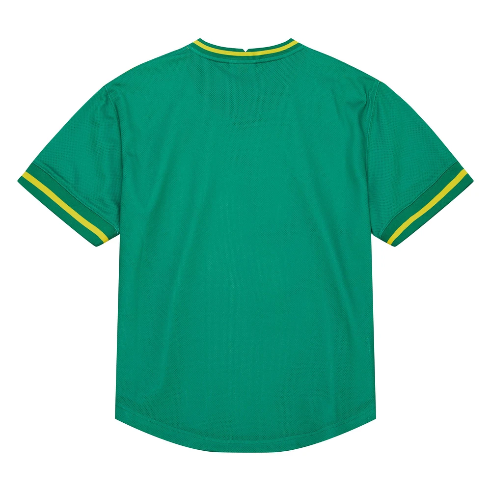 Men's Mitchell & Ness  Green Seattle SuperSonics Jumbotron 3.0 Mesh V-Neck T-Shirt