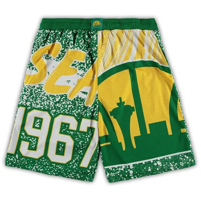 Lids Dallas Mavericks Mitchell & Ness Hardwood Classics Big Face 2.0 Shorts  - Green