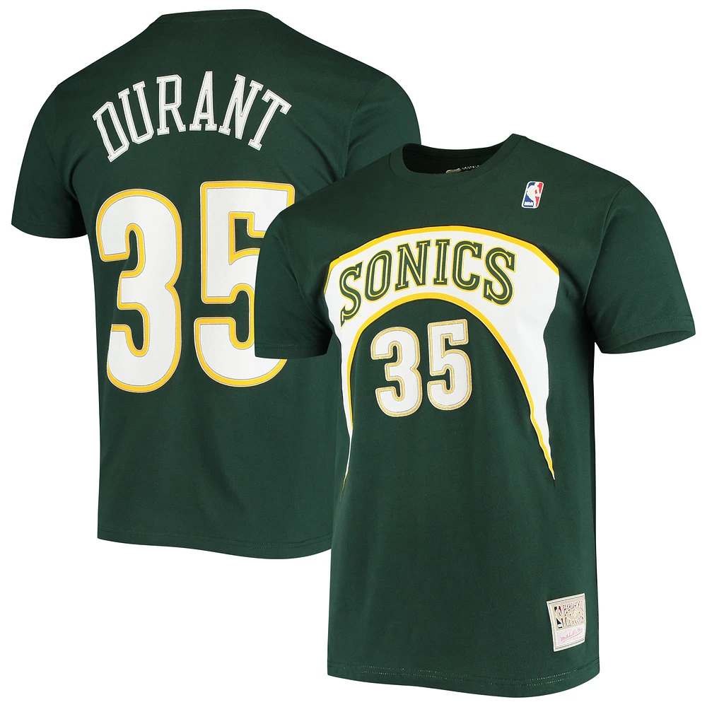 Mitchell & Ness Kevin Durant vert Seattle SuperSonics Hardwood Classics Stitch Name Number T-shirt pour hommes