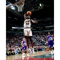 Shawn Kemp Seattle SuperSonics Unsigned Hardwood Classics Tomahawk Slam Dunk Photograph