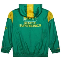 Unisex Mitchell & Ness  Kelly Green Seattle SuperSonics Hardwood Classics Team OG 3.0 Anorak Half-Zip Windbreaker Jacket