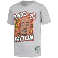 Youth Mitchell & Ness Gary Payton Gray Seattle SuperSonics Hardwood Classics King of the Court Player T-Shirt