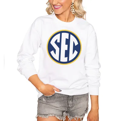 SEC Women's Vintage Days Perfect Pullover Sweatshirt - White