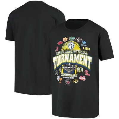 2020 SEC Men's Basketball Tournament Youth Event Trophy T-Shirt - Black
