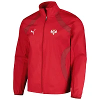 Veste à capuche entièrement zippée d'avant-match Puma rouge de l'équipe nationale Serbie 2024 pour hommes