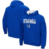 Men's Colosseum Blue Seton Hall Pirates Arch and Logo Pullover Hoodie