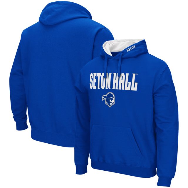 Chandail à capuchon Colosseum Blue Seton Hall Pirates Arch and Logo pour hommes