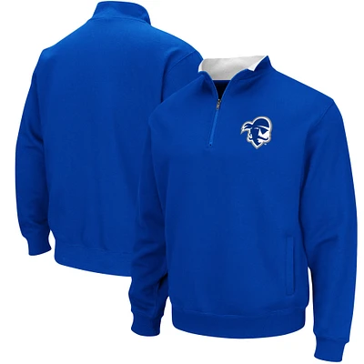 Men's Colosseum Blue Seton Hall Pirates Tortugas Logo Quarter-Zip Jacket