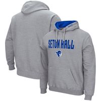 Men's Colosseum Heathered Gray Seton Hall Pirates Arch & Logo 3.0 Pullover Hoodie