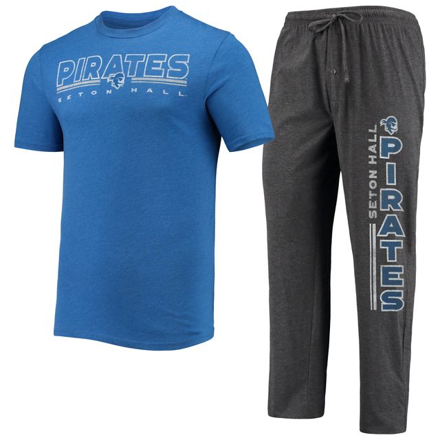 Concepts Sport T-shirt et pantalon Seton Hall Pirates anthracite chiné/bleu pour homme