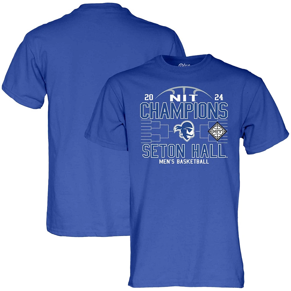 T-shirt unisexe bleu 84 Seton Hall Pirates 2024 NCAA Basketball NIT Champions pour hommes