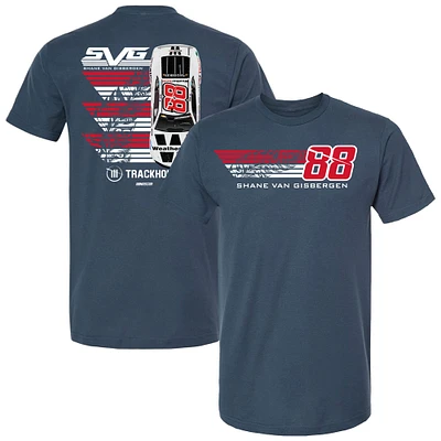 T-shirt bleu pour homme de la collection Trackhouse Racing Team Shane van Gisbergen WeatherTech Cuisin Car