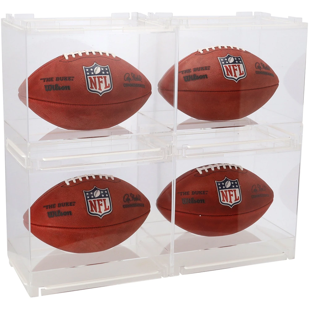 Acrylic Stackable & Collapsible Four Football Display Cases