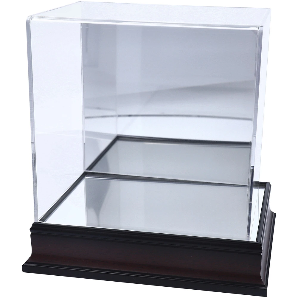 Antique Mahogany Mini Helmet Display Case with Mirror Back