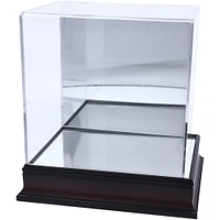 Antique Mahogany Mini Helmet Display Case with Mirror Back