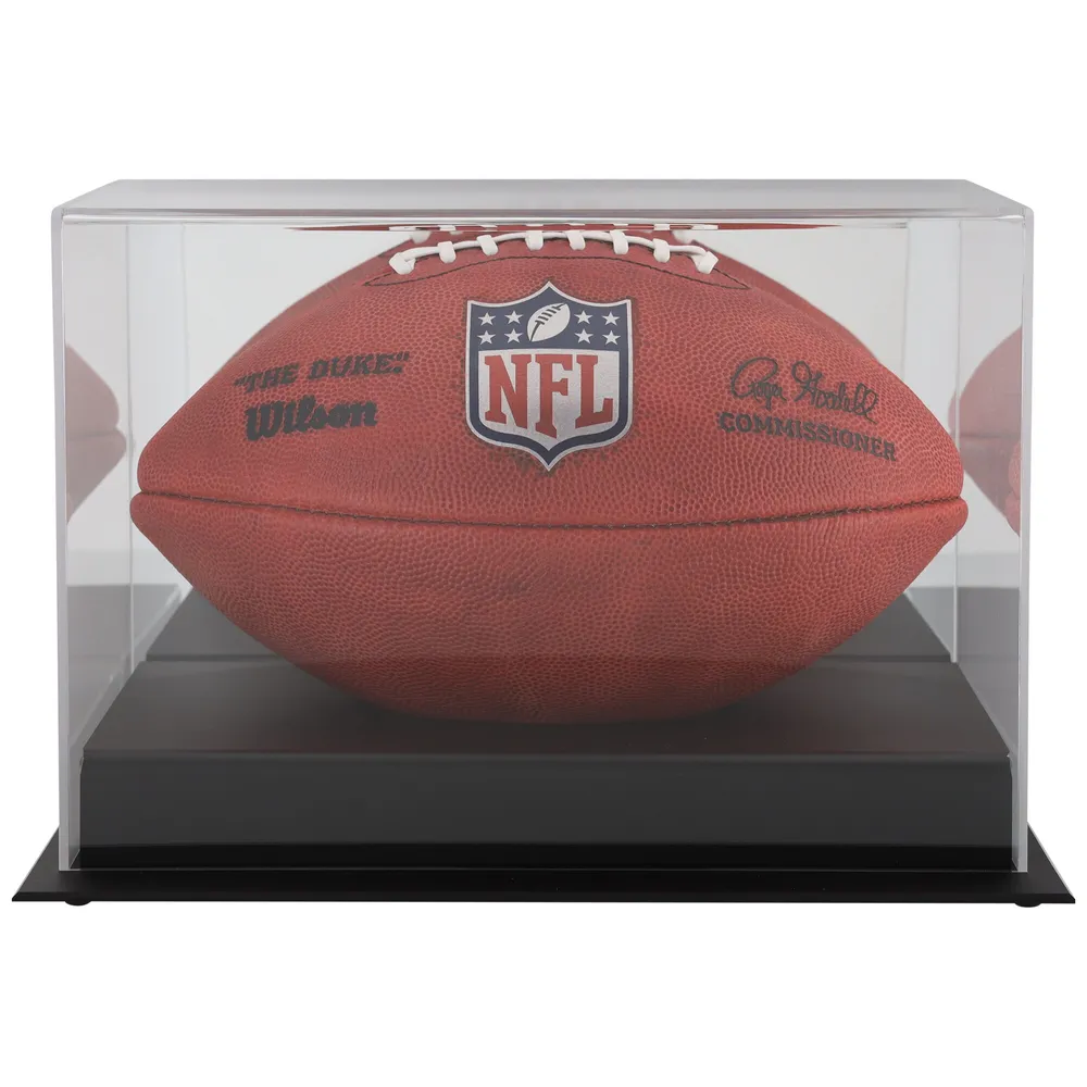 Black Base Acrylic Football Display Case with Mirror Back with Matte Finish