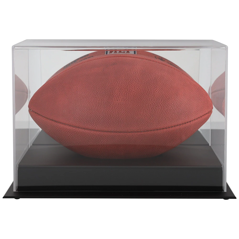 Black Base Acrylic Football Display Case with Mirror Back with Matte Finish