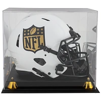 Vitrine de casque classique doré et fond miroir avec finition mate