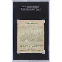 Carte de recrue authentifiée Jim Thorpe Canton Bulldogs 1933 Sport Kings Gum #6 SGC