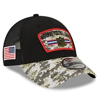 Casquette New Era NFL 2021 Salute To Service pour homme, noir/camouflage - Trucker 9FORTY Snapback réglable