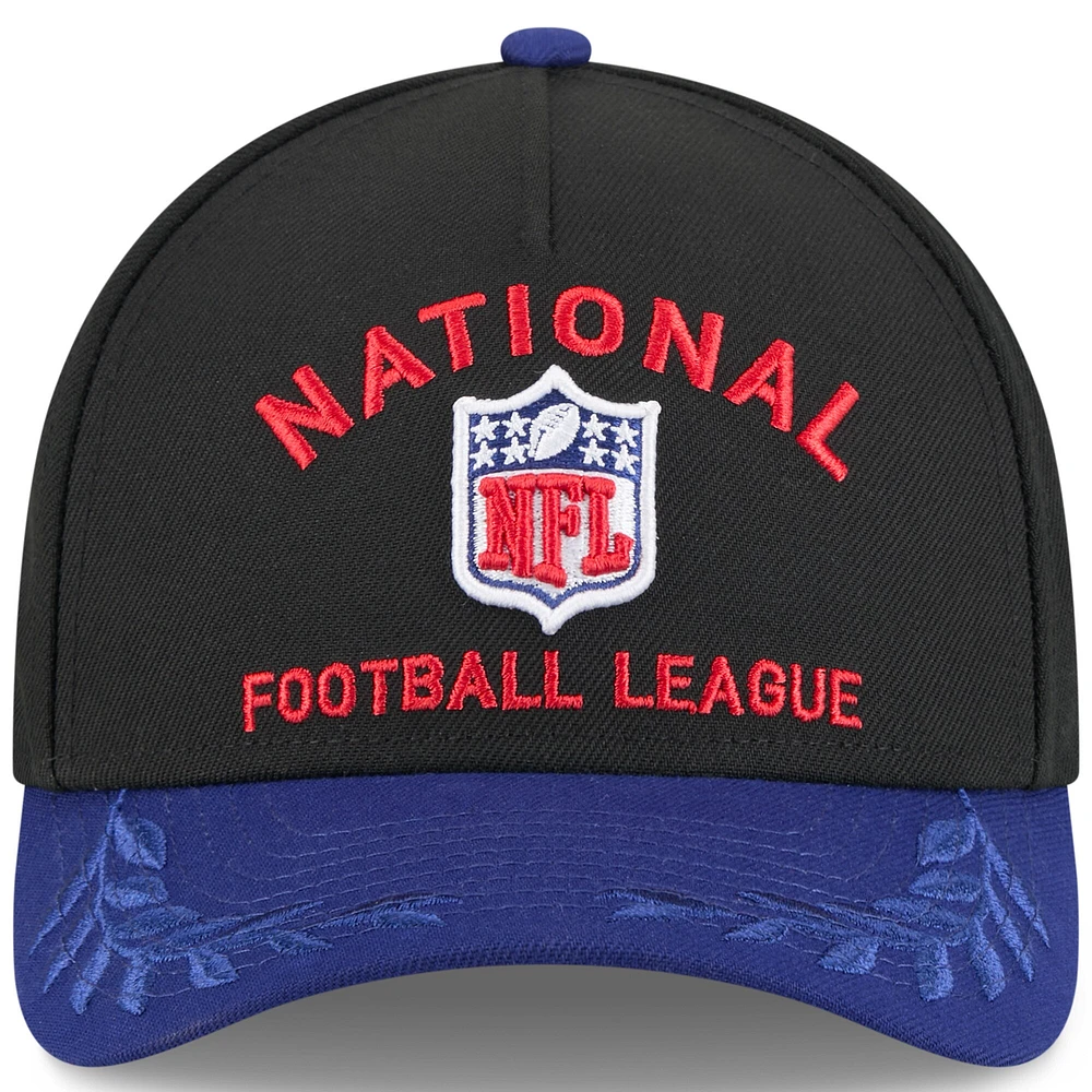 Men's New Era Black/Navy 2025 NFL Draft 9FORTY A-Frame M-Crown Adjustable Hat