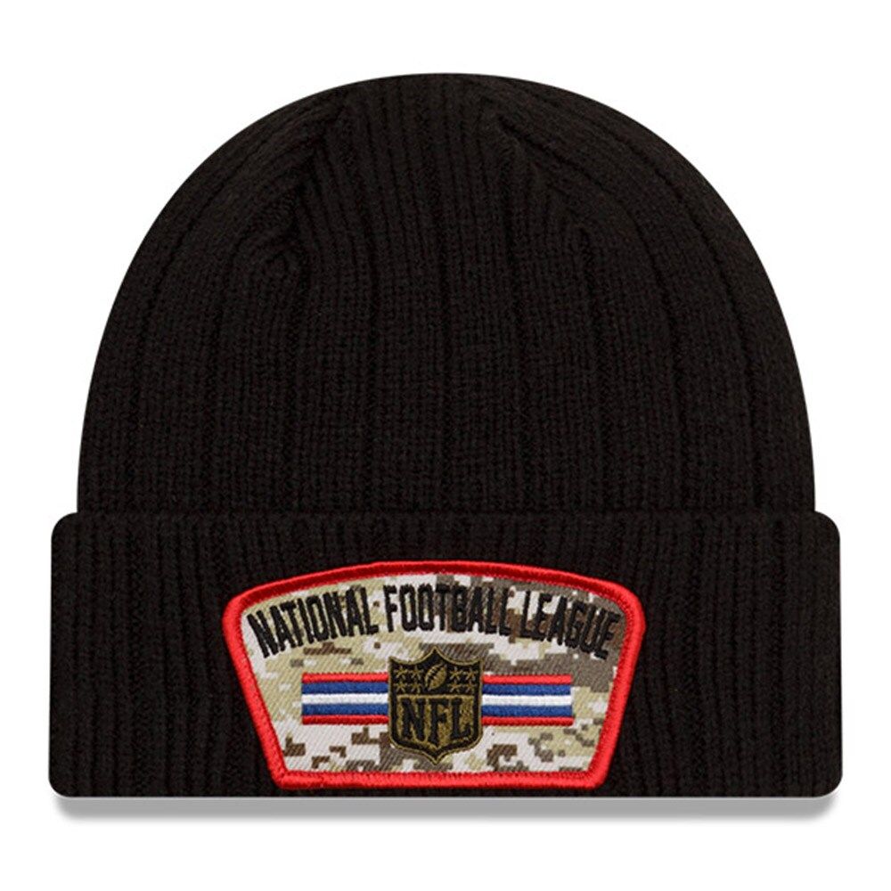 New Era Men's New Era Black NFL 2021 Salute To Service Cuffed Knit Hat