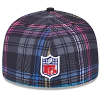 Casquette ajustée 59FIFTY NFL Crucial Catch à carreaux pour homme New Era Black Shield Merchandise 2024