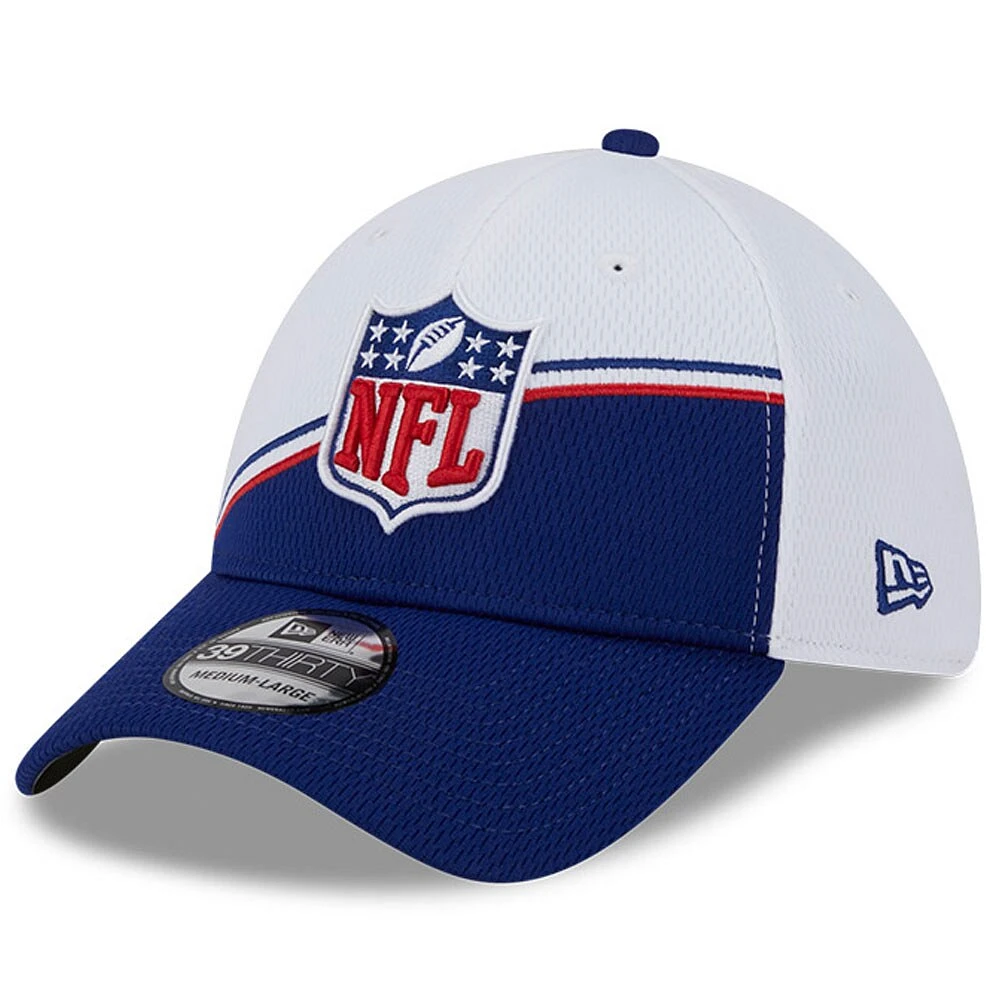 Casquette flex 39THIRTY Sideline NFL 2023 New Era pour homme, blanc/bleu marine