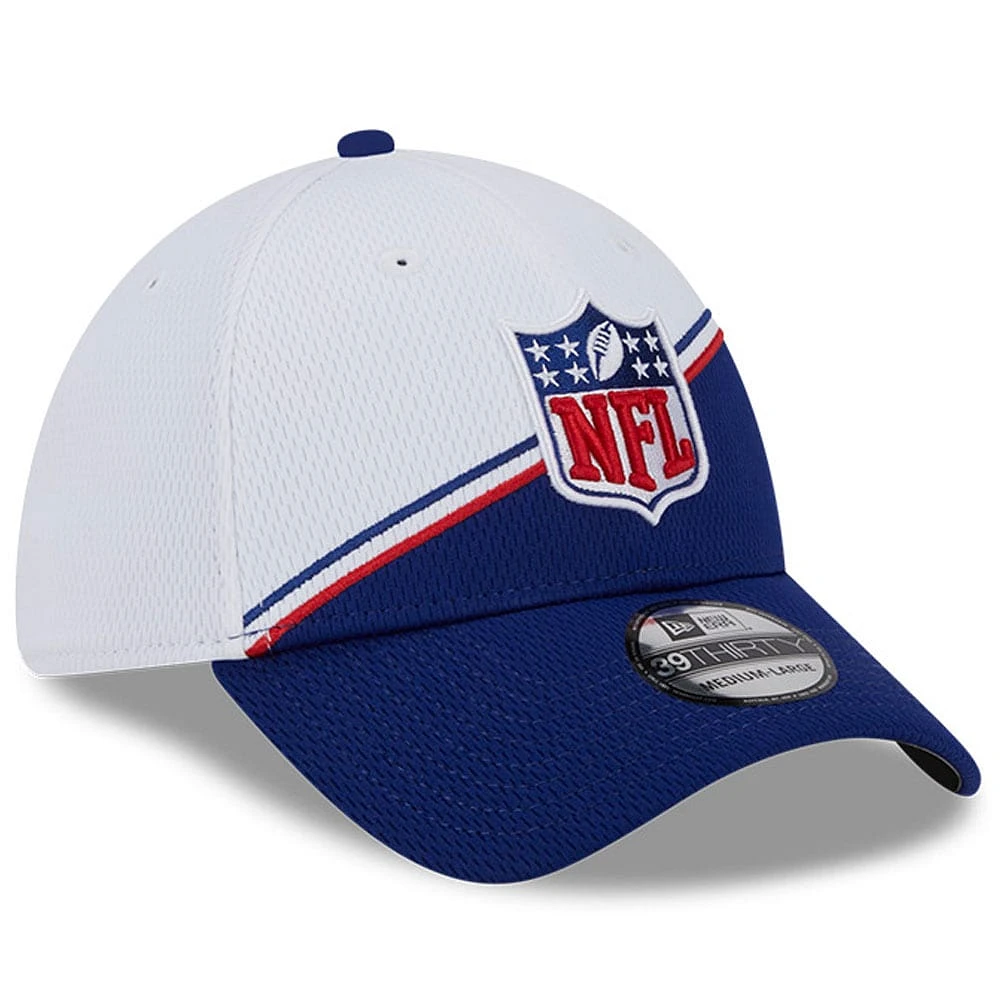 Men's New Era White/Navy NFL 2023 Sideline 39THIRTY Flex Hat