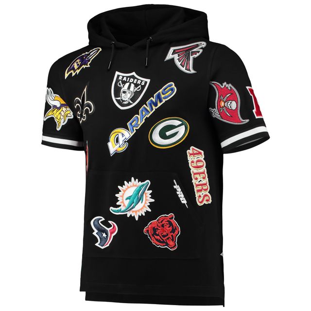 Sweat à capuche manches courtes Pro Standard NFL League Wordmark pour homme, noir