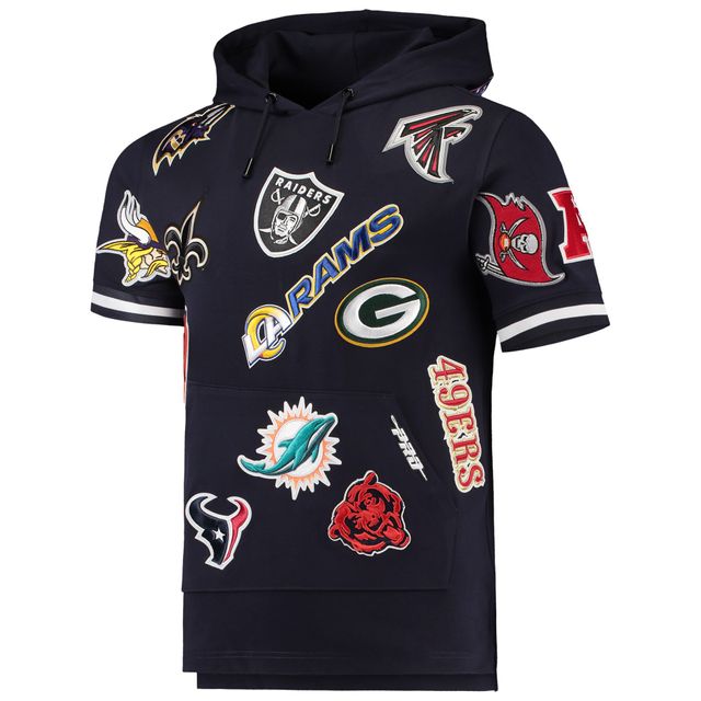 Chandail à capuchon manches courtes Pro Standard NFL League Wordmark pour homme, bleu marine