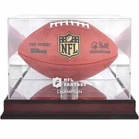 NFL Fantasy Football Champion Mahogany Football Team Logo Display Case with Mirror Back