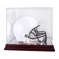 Vitrine de présentation du logo de l'équipe de football fantastique NFL en acajou avec dos miroir