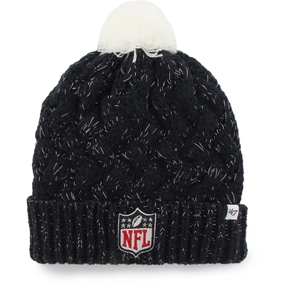 Bonnet en tricot à revers NFL Fiona New York Giants pour femme '47 bleu marine avec pompon