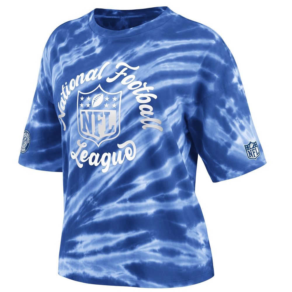 Women's WEAR by Erin Andrews Blue NFL Tie-Dye T-Shirt