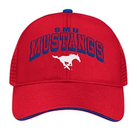 Casquette réglable Colosseum Red SMU Mustangs Wyatt Primary Team Trucker pour hommes