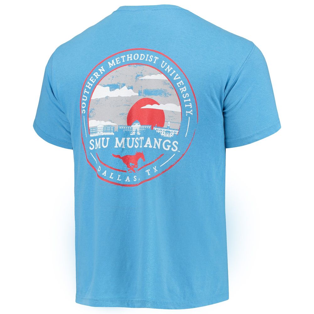 Men's Light Blue SMU Mustangs Circle Campus Scene T-Shirt