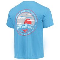 Men's Light Blue SMU Mustangs Circle Campus Scene T-Shirt